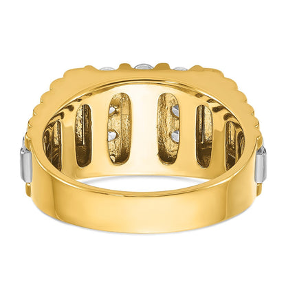 14K Bicolor-Gold Herren-Ring mit 1K Diamant