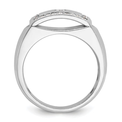 14K Weißgold Herrenring mit 0,5 ct. laborgezüchtetem Diamant, VS/SI+ G+, komplett durchbrochen