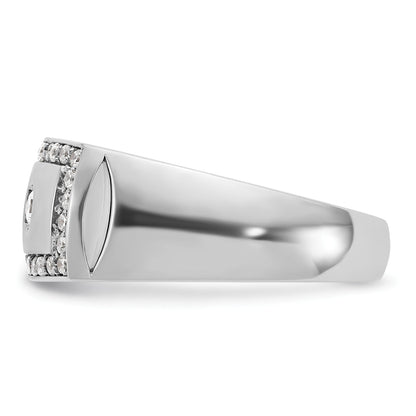 14K Weißgold Herrenring mit 0,5 ct. laborgezüchtetem Diamant, VS/SI+ G+, komplett durchbrochen