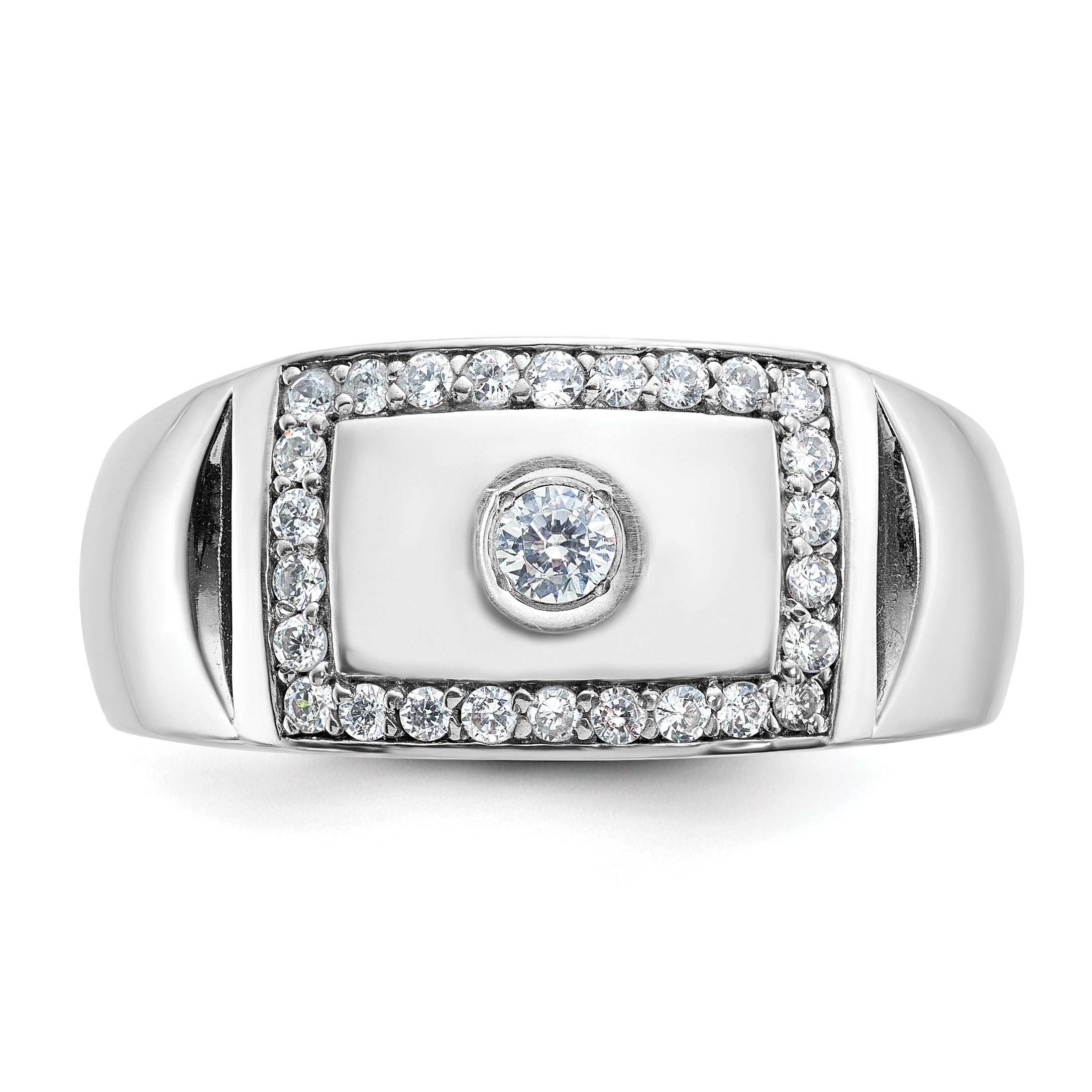 14K Weißgold Herrenring mit 0,5 ct. laborgezüchtetem Diamant, VS/SI+ G+, komplett durchbrochen
