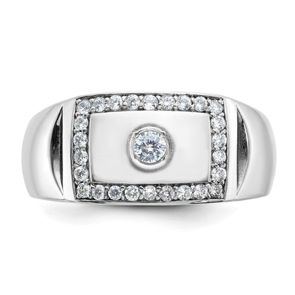 14K Weißgold Herrenring mit 0,5 ct. laborgezüchtetem Diamant, VS/SI+ G+, komplett durchbrochen
