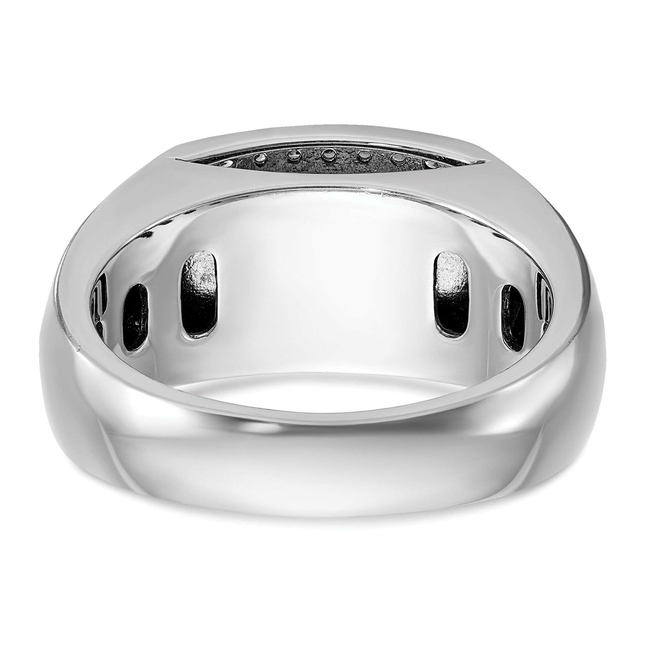 14K Weißgold Herrenring mit 0,5 ct. laborgezüchtetem Diamant, VS/SI+ G+, komplett durchbrochen
