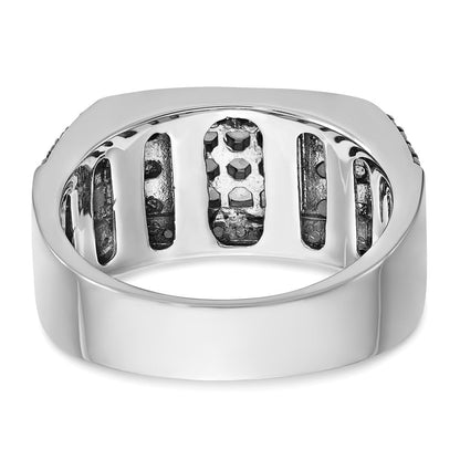 14K Weißgold mit Schwarzrhodium Herren Diamantring, satiniert, 0,625 ct