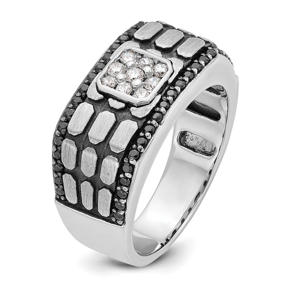 14K Weißgold mit Schwarzrhodium Herren Diamantring, satiniert, 0,625 ct