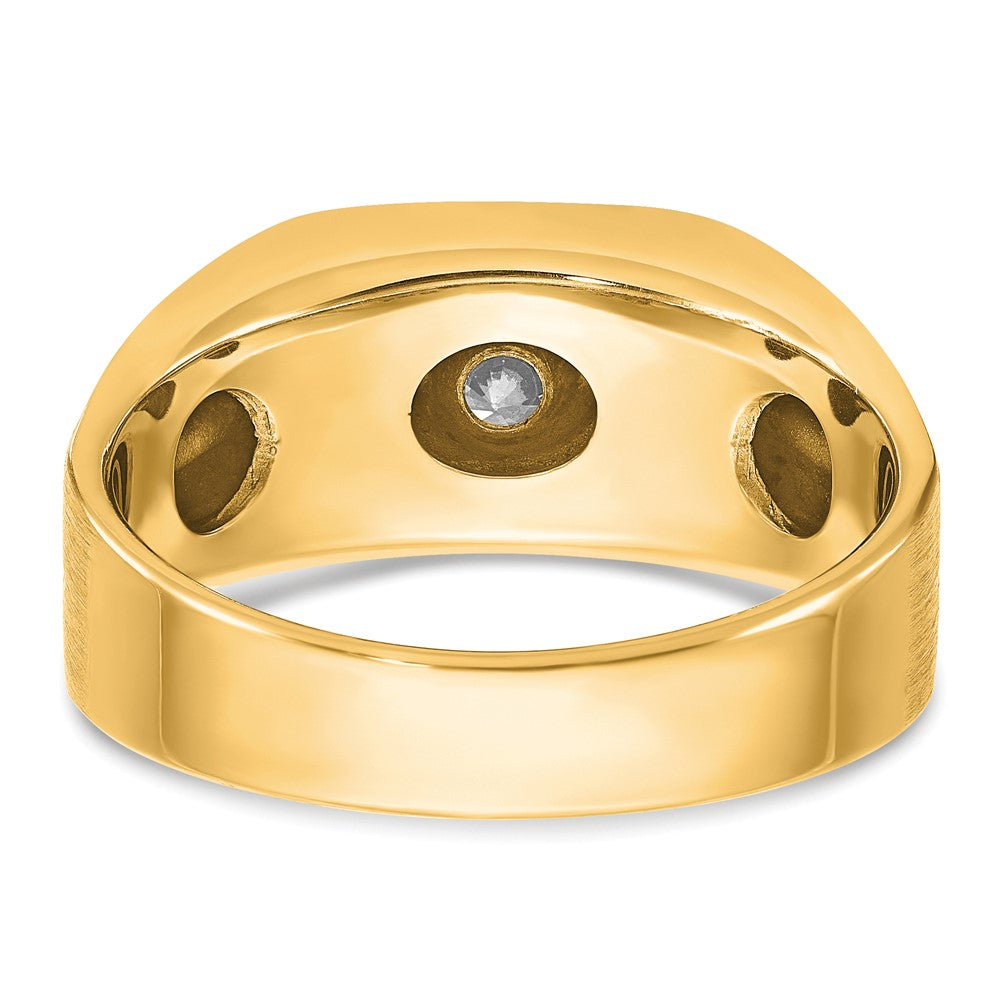 10K Gelbgold Ibgoodman Herren mit Schwarz Rhodium Satiniert Diamant Komplett Ring