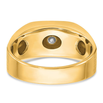 10K Gelbgold Ibgoodman Herren mit Schwarz Rhodium Satiniert Diamant Komplett Ring