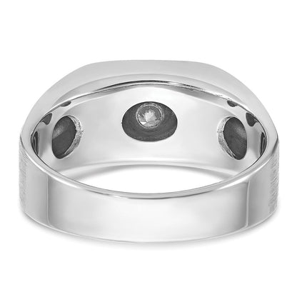 14K Weißgold Herrenring mit Schwarzrhodinium, satiniert, 0,2 ct. Diamant