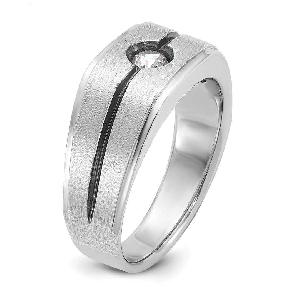 14K Weißgold mit Schwarzrhodinierung 0,2 ct. Laborgezüchteter Diamant VS/SI+ G+ Herrenring