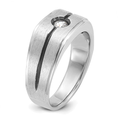 14K Weißgold mit Schwarzrhodinierung 0,2 ct. Laborgezüchteter Diamant VS/SI+ G+ Herrenring