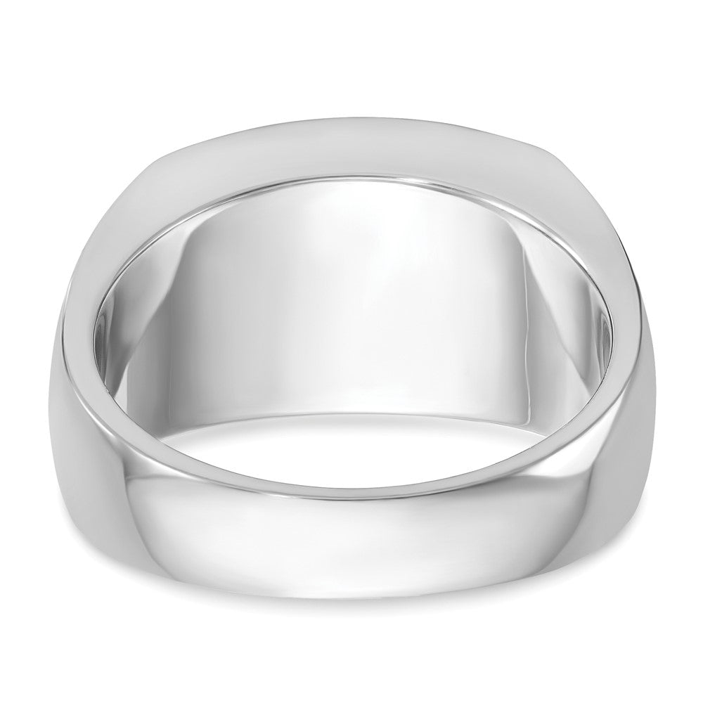 14K Weißgold Herren Ring mit 1K schwarzen und weißen Diamanten, komplett besetzt