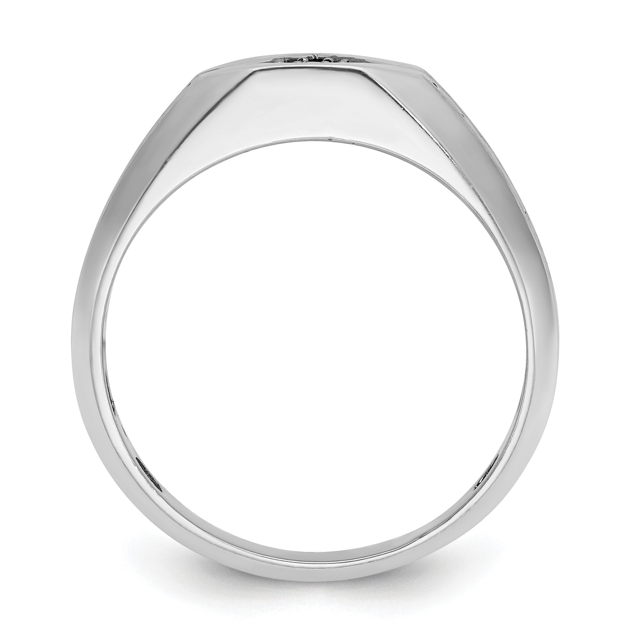 14K Weißgold Herrenring mit schwarzer Rhodinierung, satiniert, 0,5 ct. schwarze und weiße Diamanten, komplett besetzt