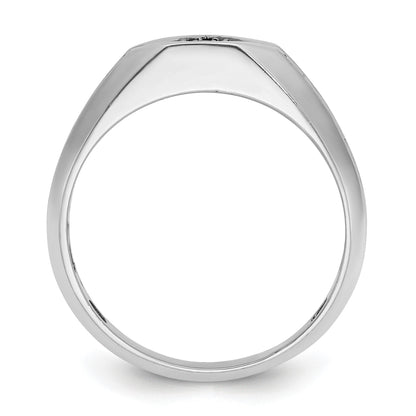 14K Weißgold Herrenring mit schwarzer Rhodinierung, satiniert, 0,5 ct. schwarze und weiße Diamanten, komplett besetzt