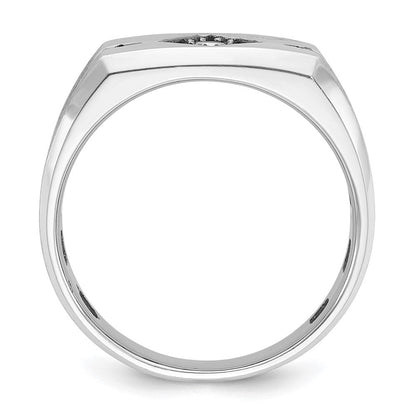 14K Weißgold mit Schwarzrhodium Herren-Ring mit satinierter Oberfläche, 0,625 ct. schwarze und weiße Diamanten, komplett besetzt