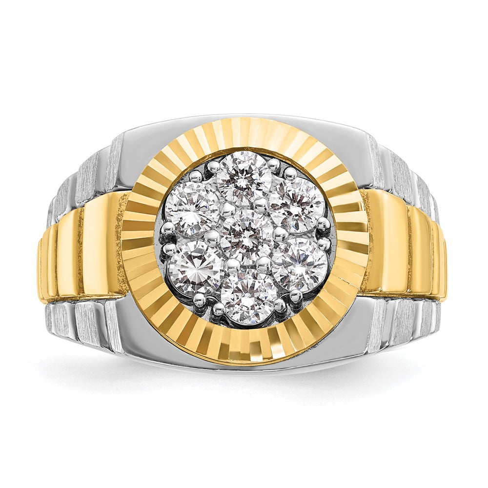 14K Two-Tone Gold Herren-Ring mit 1K Diamant, komplett