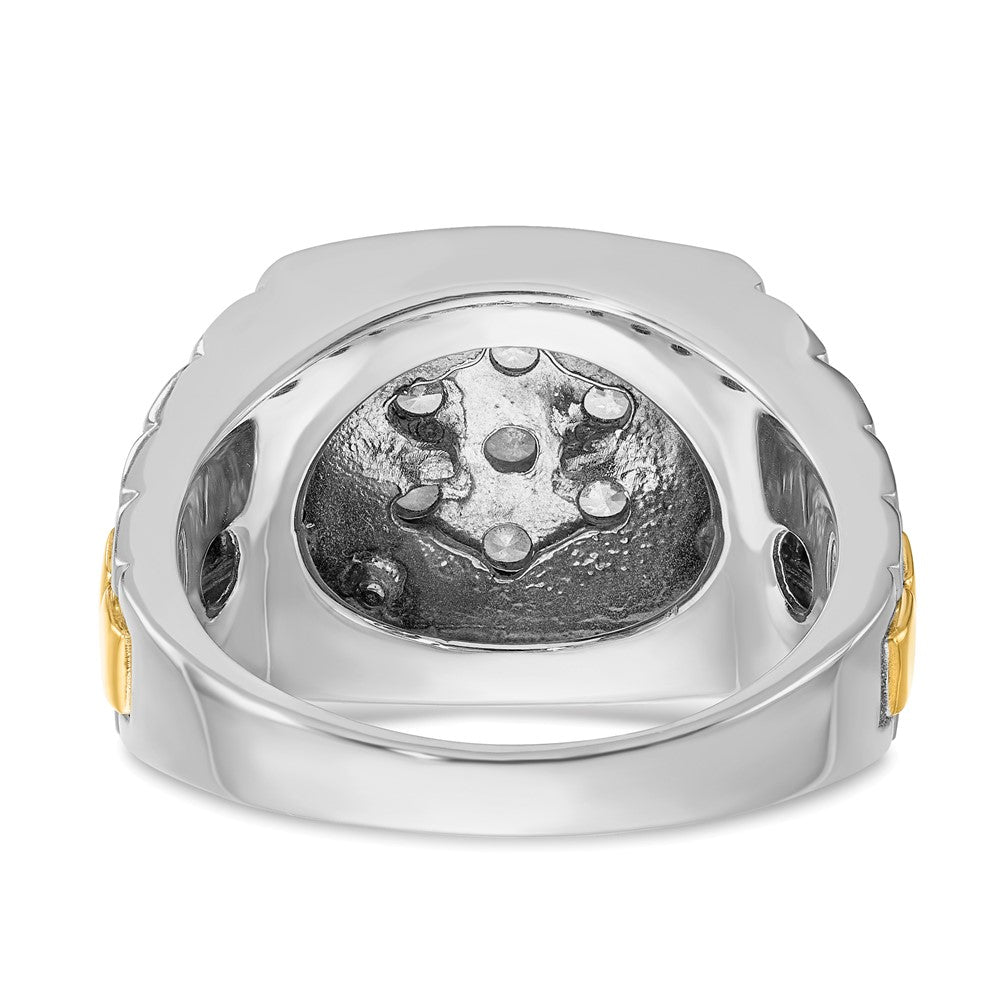 14K Two-Tone Gold Herren-Ring mit 1K Diamant, komplett
