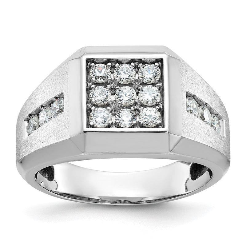 14K Weißgold Ibgoodman 1 Karat Im Labor Gezüchtet Diamant Vs/si+ G+ Komplett Quadratisch Cluster Herren Ring