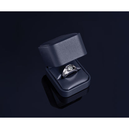 14K Weißgold Herrenring mit 1,2 ct. im Labor gezüchteten Diamanten VS/SI+ G+, poliert und satiniert