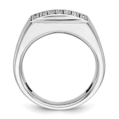 14K Weißgold Herren-Diamantring, poliert und satiniert, 1,5 ct