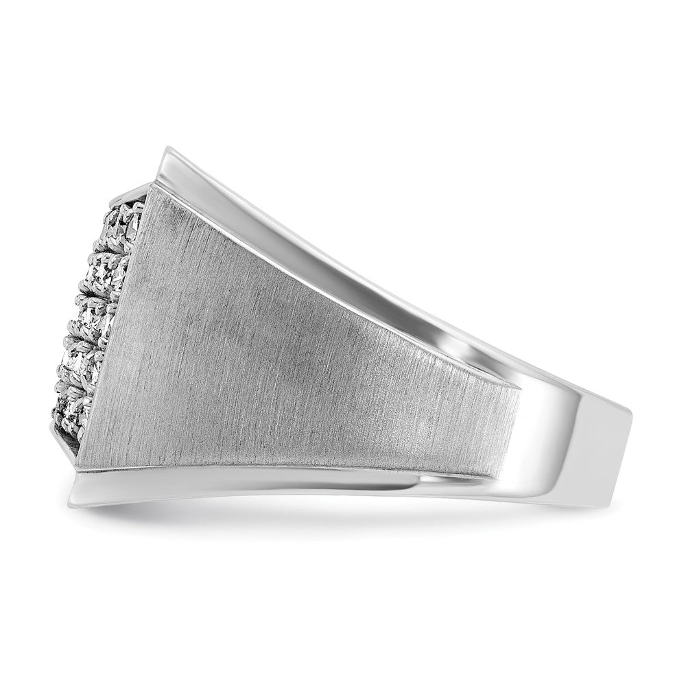 14K Weißgold Herren-Diamantring, poliert und satiniert, 1,5 ct