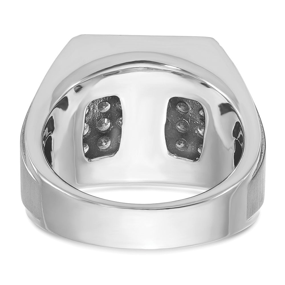 14K Weißgold Herren-Diamantring, poliert und satiniert, 1,5 ct