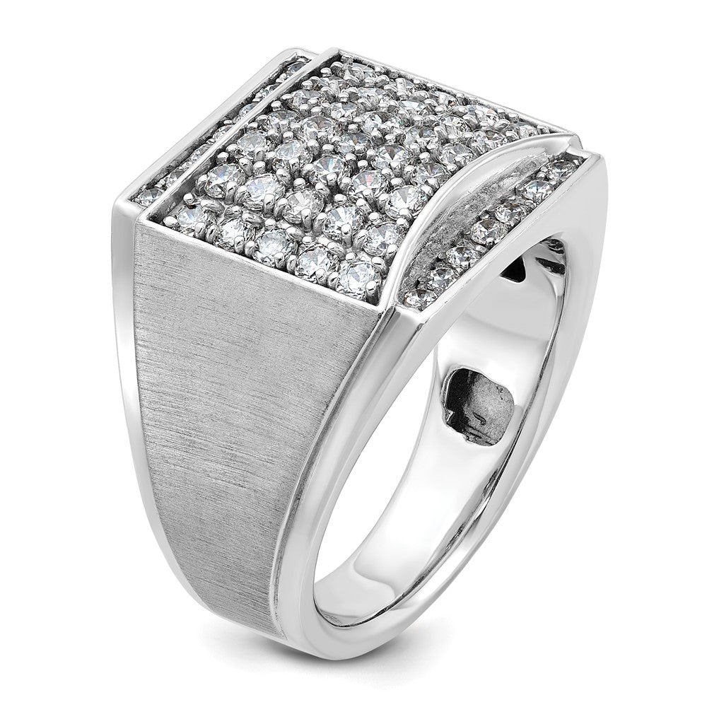 14K Weißgold Herren-Diamantring, poliert und satiniert, 1,5 ct