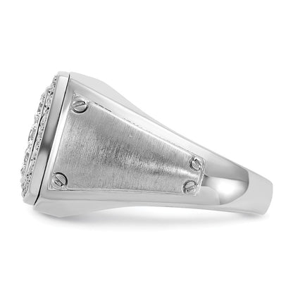 14K Weißgold Herren-Cluster-Ring, 1 ct. im Labor gezüchtete Diamanten VS/SI+ G+, poliert und satiniert