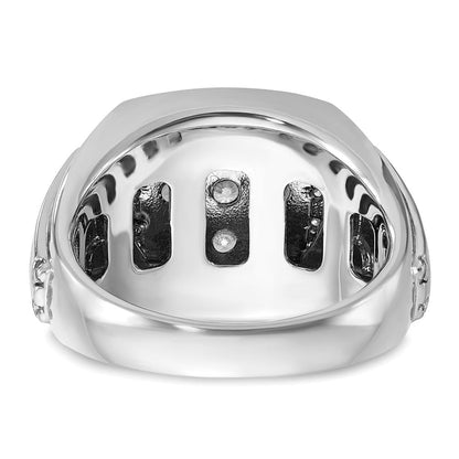 14K Weißgold Herren-Cluster-Ring, 1 ct. im Labor gezüchtete Diamanten VS/SI+ G+, poliert und satiniert