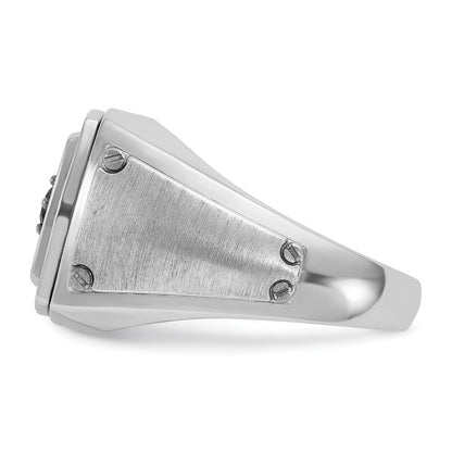 14K Weißgold mit Schwarzrhodium Herren-Ring mit 0,625 Karat Schwarz-Weiß-Diamanten, komplett besetzt