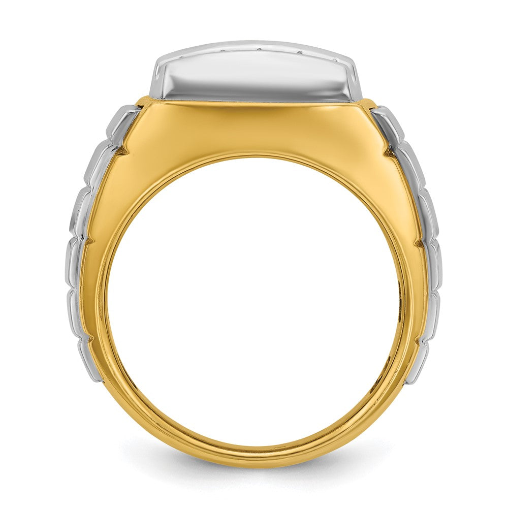 14K Bicolor Herren-Cluster-Ring mit 1 ct. laborgezüchteten Diamanten, VS/SI+ G+, poliert und satiniert