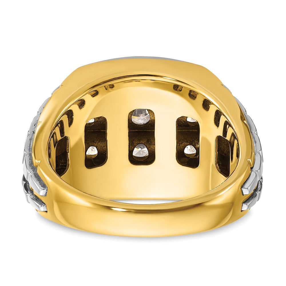14K Bicolor Herren-Cluster-Ring mit 1 ct. laborgezüchteten Diamanten, VS/SI+ G+, poliert und satiniert