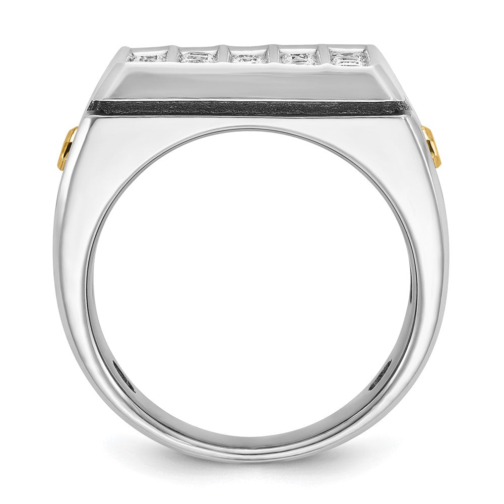 14K Zweifarbiges Gold Diamant-Ring mit 1,75K für Herren