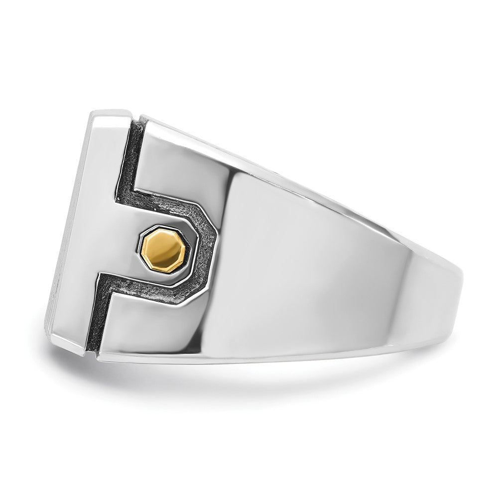 14K Zweifarbiges Gold Diamant-Ring mit 1,75K für Herren