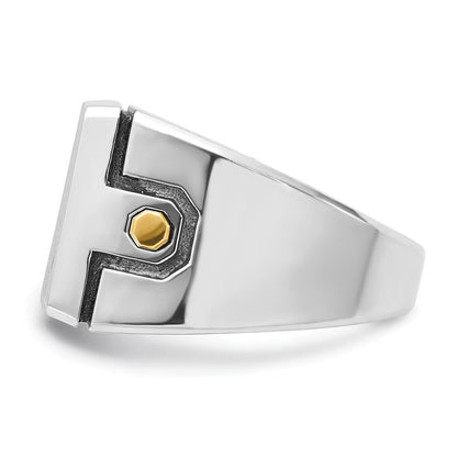 14K Zweifarbiges Gold Diamant-Ring mit 1,75K für Herren