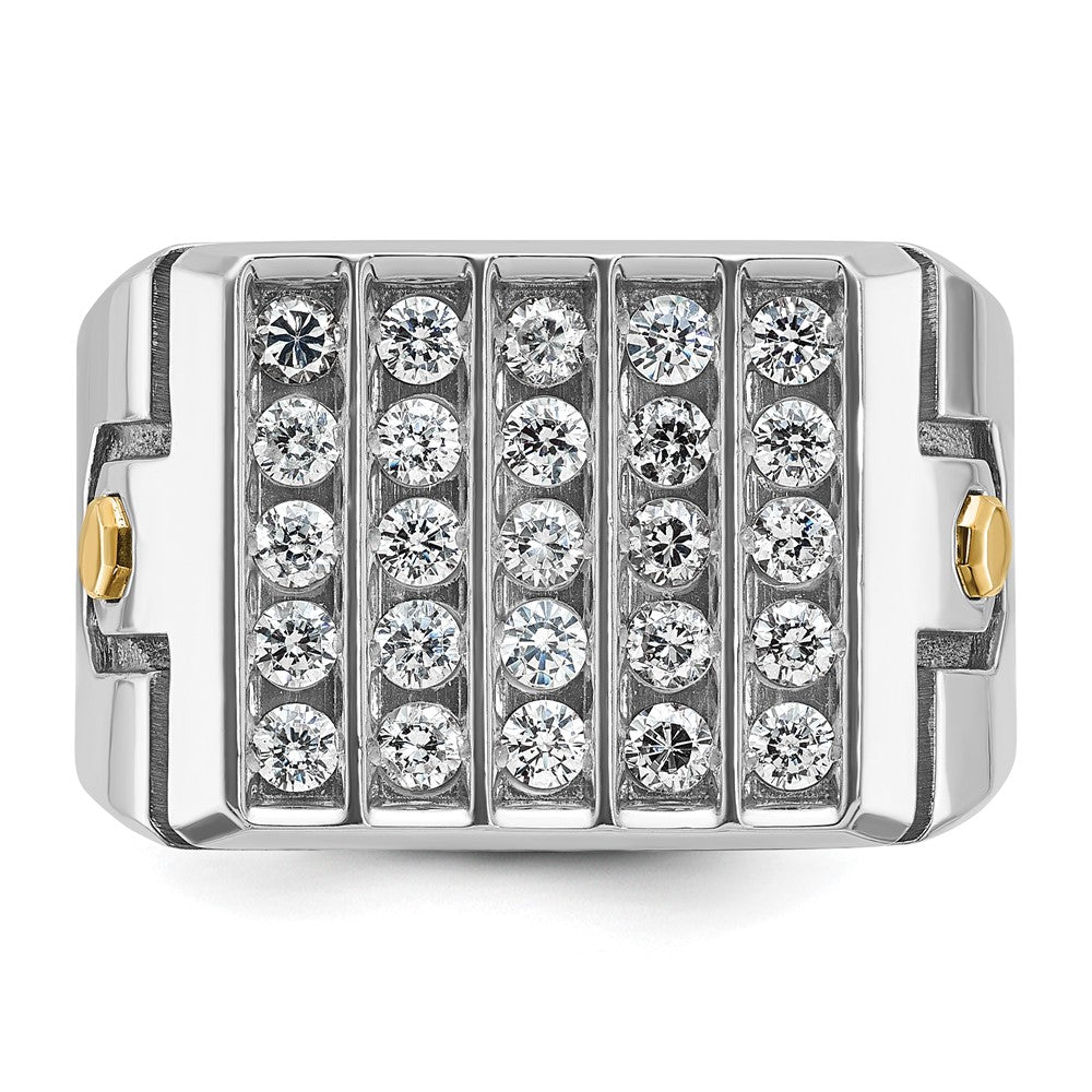 14K Zweifarbiges Gold Diamant-Ring mit 1,75K für Herren