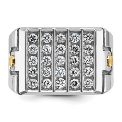 14K Zweifarbiges Gold Diamant-Ring mit 1,75K für Herren