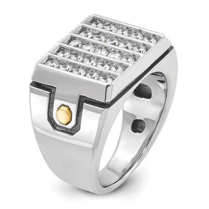 14K Zweifarbiges Gold Diamant-Ring mit 1,75K für Herren