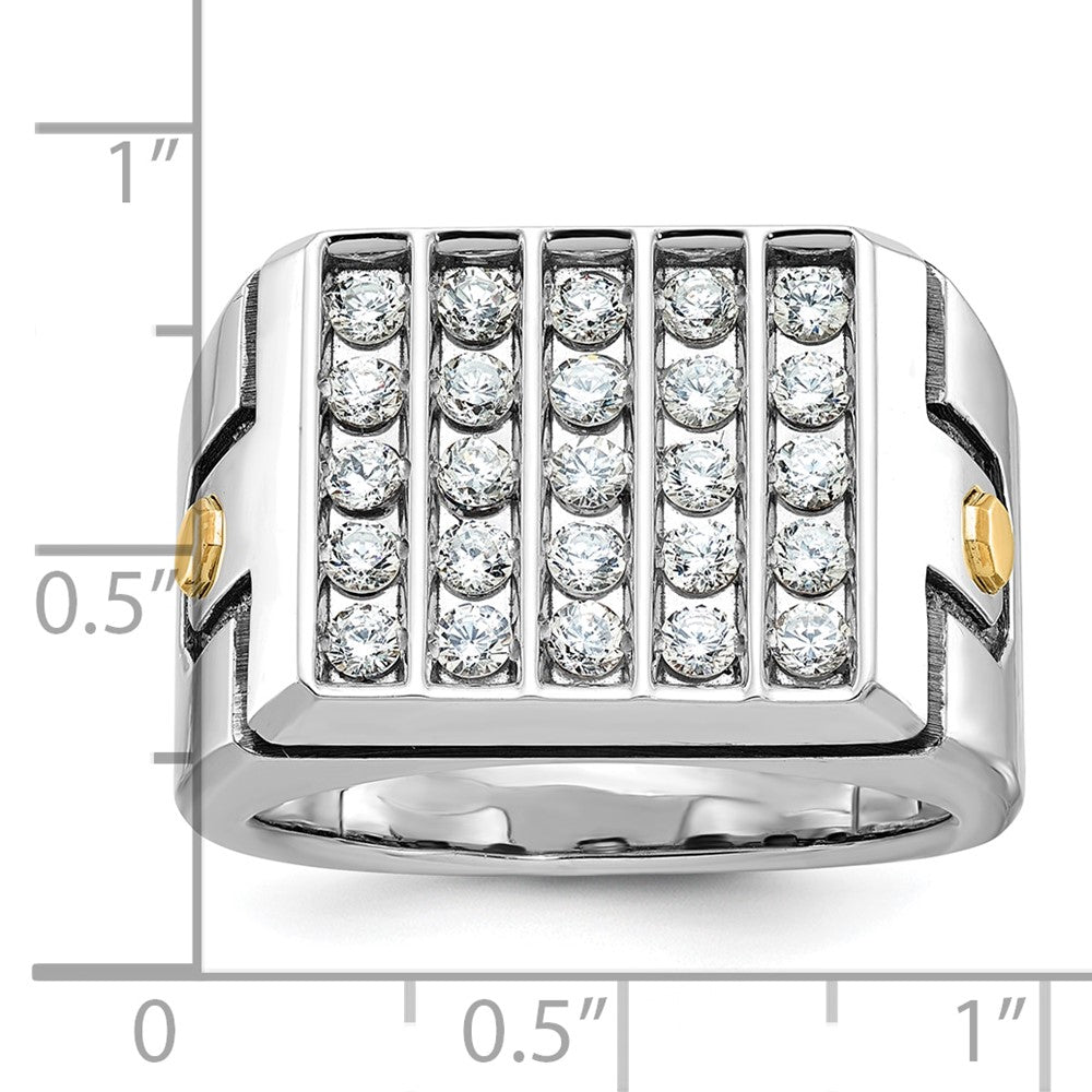 14K Zweifarbiges Gold Diamant-Ring mit 1,75K für Herren