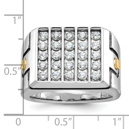 14K Zweifarbiges Gold Diamant-Ring mit 1,75K für Herren