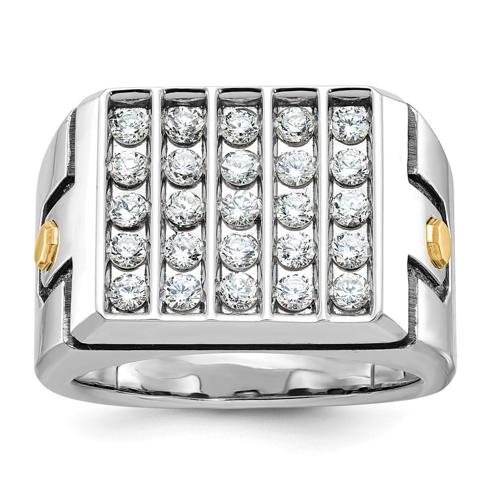 14K Zweifarbiges Gold Diamant-Ring mit 1,75K für Herren