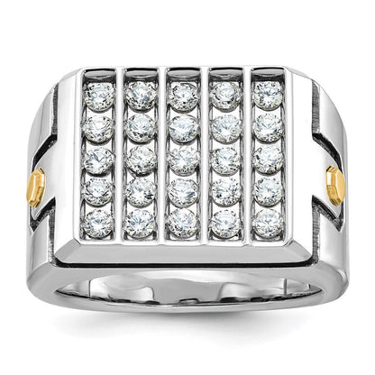 14K Zweifarbiges Gold Diamant-Ring mit 1,75K für Herren