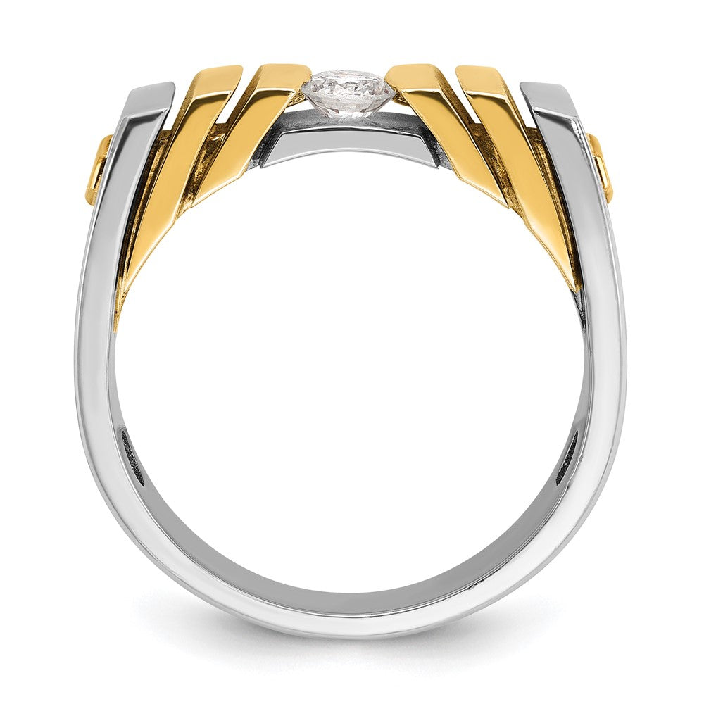 14K Bicolor-Gold Herren-Ring mit 0,33 ct. Diamant
