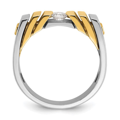 14K Bicolor-Gold Herren-Ring mit 0,33 ct. Diamant