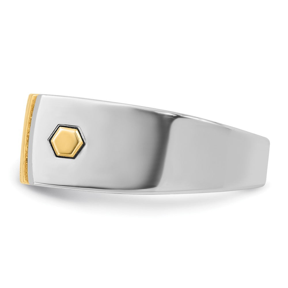 14K Bicolor-Gold Herren-Ring mit 0,33 ct. Diamant