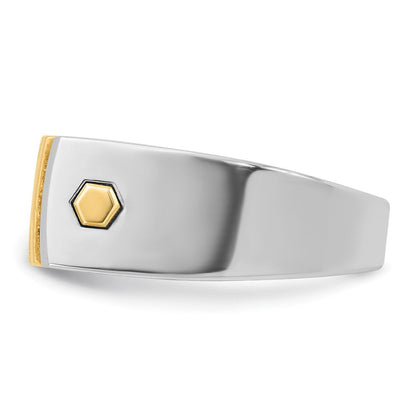 14K Bicolor-Gold Herren-Ring mit 0,33 ct. Diamant