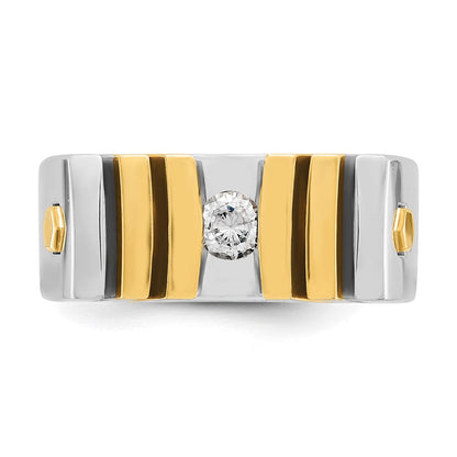 14K Bicolor-Gold Herren-Ring mit 0,33 ct. Diamant