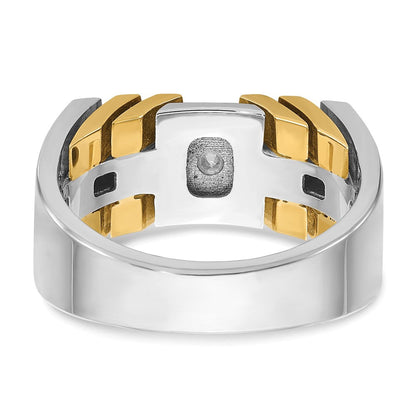 14K Bicolor-Gold Herren-Ring mit 0,33 ct. Diamant
