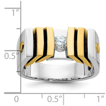 14K Bicolor-Gold Herren-Ring mit 0,33 ct. Diamant
