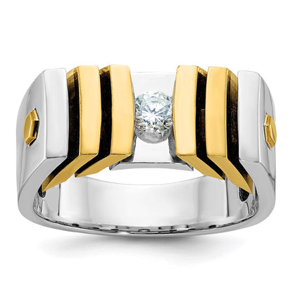 14K Bicolor-Gold Herren-Ring mit 0,33 ct. Diamant