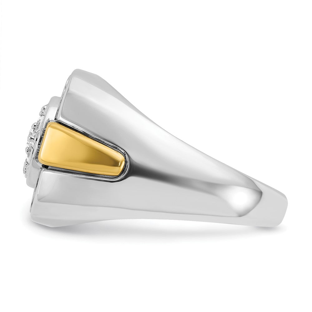 14K Bicolor-Gold mit schwarzem Rhodium Herren-Diamantring mit 0,5K Diamanten, komplett besetzt