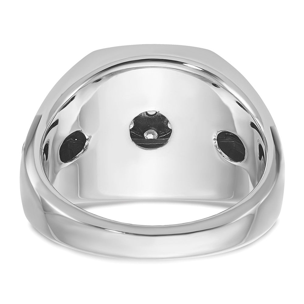 14K Bicolor-Gold mit schwarzem Rhodium Herren-Diamantring mit 0,5K Diamanten, komplett besetzt